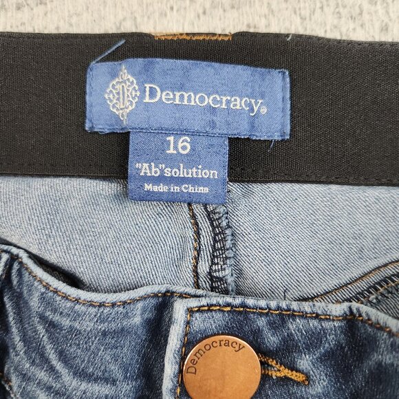 Democracy Indigo Ankle Skimmer Skinny Jeans Womens 16 Ab Solution Mid Rise Blue - Picture 10 of 13